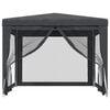 vidaXL antracitszürke HDPE rendezvénysátor 4 hálós oldalfallal 3x3 m