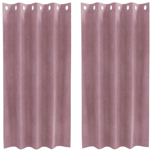 vidaXL Sötétítő függönyök 2 pcs Sötét rózsaszín 140 x 175 cm Bársony