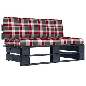 vidaXL fekete impregn&aacute;lt fenyőfa kerti k&ouml;z&eacute;pső raklapkanap&eacute;