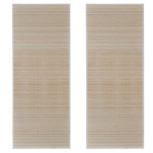 vidaXL 2 db t&eacute;glalap alak&uacute; term&eacute;szetes bambuszszőnyeg 120 x 180 cm