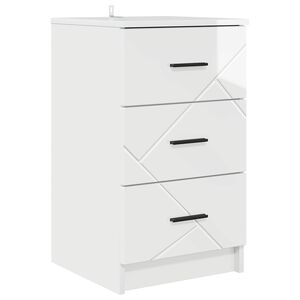 vidaXL &Eacute;jjeliszekr&eacute;ny Magasf&eacute;nyű feh&eacute;r 38 x 38 x 66 cm Szerelt fa