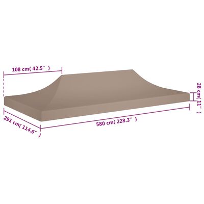 vidaXL tópszínű tető partisátorhoz 6 x 3 m 270 g/m²