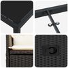vidaXL Kert &eacute;tkező szett p&aacute;rn&aacute;val 7 pcs Fekete polirattan