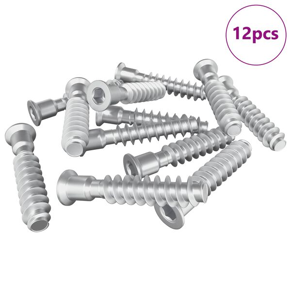vidaXL Fejz&aacute;r csavar 12 pcs Ez&uuml;st M7 x 40 mm Ac&eacute;l