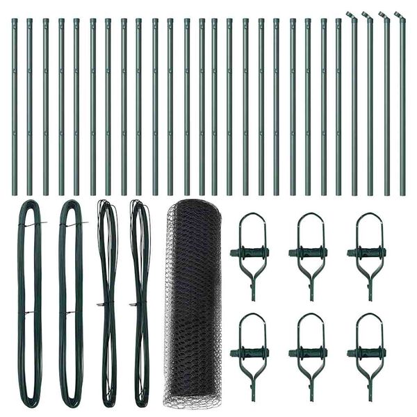 vidaXL Ker&iacute;t&eacute;soszlop Sz&uuml;rke 50 x 0,6 m (25 mm h&aacute;l&oacute;) Ac&eacute;l &eacute;s PVC