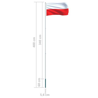 vidaXL lengyel zászló alumíniumrúddal 4 m