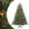 vidaXL Mű kar&aacute;csonyfa 300 LED-del Z&ouml;ld 180 cm PVC &eacute;s F&eacute;m &eacute;s Műanyag