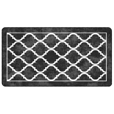 vidaXL fekete-fehér mosható csúszásgátló szőnyeg 80 x 150 cm