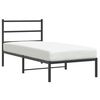 vidaXL fekete f&eacute;m &aacute;gykeret fejt&aacute;ml&aacute;val 90 x 190 cm