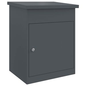 vidaXL Csomagz&aacute;r&oacute; doboz t&aacute;rol&oacute;val Antracit 47.5 x 38 x 59 cm Ac&eacute;l