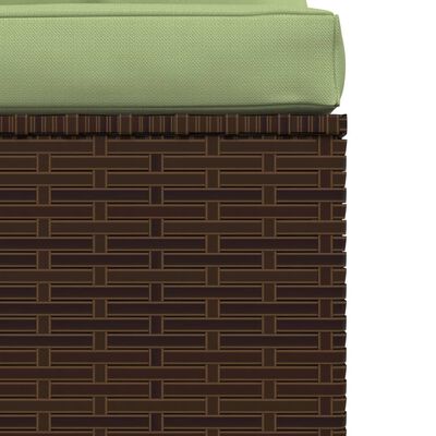 vidaXL 4 személyes barna polyrattan kanapé párnákkal