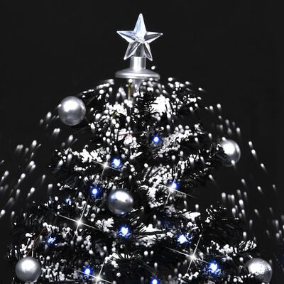 vidaXL fekete PVC havazó karácsonyfa ernyő alakú talppal 75 cm