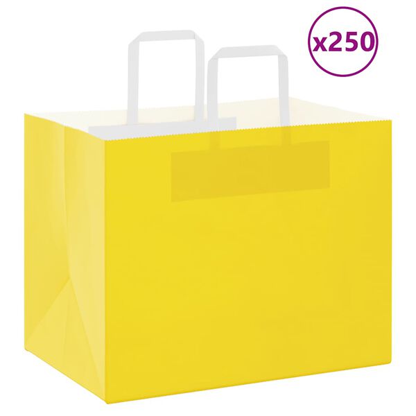 vidaXL 250 db s&aacute;rga pap&iacute;rzacsk&oacute;k foganty&uacute;kkal 32x22x24 cm