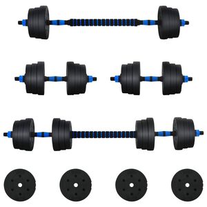 vidaXL 2 az 1-ben S&uacute;lyz&oacute; K&eacute;szlet 30kg Fekete &eacute;s K&eacute;k