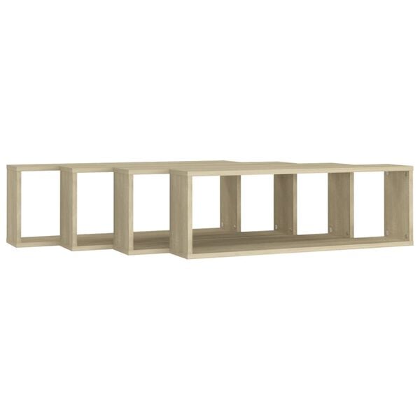vidaXL 4 db sonoma t&ouml;lgy sz&iacute;nű szerelt fa fali polc 80 x 15 x 26,5 cm