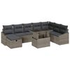 vidaXL Kerti Kanap&eacute; Szett p&aacute;rn&aacute;val t&aacute;rol&oacute;val 9 pcs Sz&uuml;rke Poli rattan