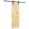vidaXL Cs&uacute;sz&oacute; ajt&oacute; Term&eacute;szetes &eacute;s Fekete 70 x 210 cm Szil&aacute;rd Fenyőfa