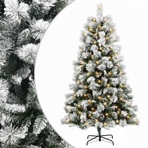 vidaXL Műanyag Hajtogat&oacute;s Kar&aacute;csonyfa 150 cm 150 LED Meleg feh&eacute;r