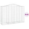vidaXL 10 db &iacute;ves horganyzott vas gabion kos&aacute;r 200x50x140/160 cm