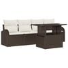 vidaXL Kerti Kanap&eacute; Szett 5 db Barna Poly Rattan