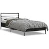 vidaXL fekete szerelt fa &eacute;s f&eacute;m &aacute;gykeret 90 x 190 cm