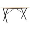 vidaXL t&ouml;m&ouml;r fenyőfa &eacute;s ac&eacute;l &eacute;tkezőasztal X-v&aacute;zzal 160x80x75 cm