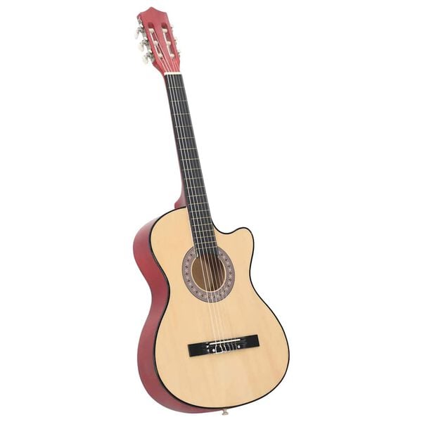 vidaXL 6 húros akusztikus western cutaway hársfa gitár 38"
