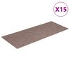 vidaXL 15 db &ouml;ntapad&oacute;s l&eacute;pcsőszőnyeg 60 x 25 cm vil&aacute;gosbarna t&eacute;glalap alak&uacute;