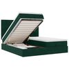 vidaXL Ottomán ágykeret matracokkal sötétzöld 180x200cm bársony