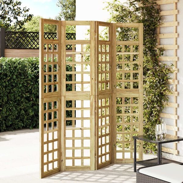 vidaXL Belátásgátló 4 pcs Barna 160 x 180 cm Impregnál szőke fenyő