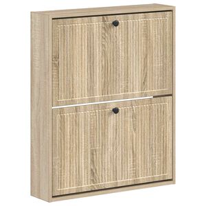 vidaXL Fali Cipőtart&oacute; EDE 71 x 17 x 86 cm Szerelt Fa Sonoma T&ouml;lgy