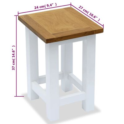 vidaXL tömör tölgyfa asztalka 27 x 24 x 37 cm