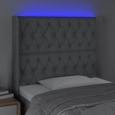 vidaXL világosszürke szövet LED-es fejtámla 103x16x118/128 cm