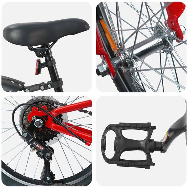 vidaXL Gyerek Bicikli 24 H&uuml;velyk 6-Speed 8-12 &eacute;ves korig Piros