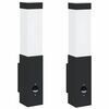 vidaXL K&uuml;lt&eacute;ri Fali L&aacute;mpa 2 pcs Fekete 10.5 x 6 x 33 cm