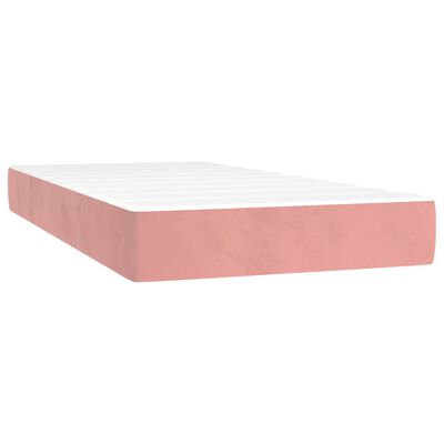 vidaXL rózsaszín bársony rugós ágy matraccal 90 x 200 cm
