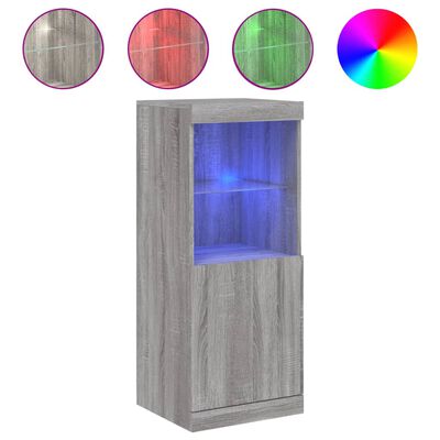 vidaXL szürke sonoma színű tálalószekrény LED-ekkel 41 x 37 x 100 cm