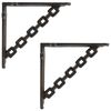 vidaXL Fal polc tart&oacute;k 2 db Antik Barna 10.5 x 10.5 x 3 cm Ac&eacute;l