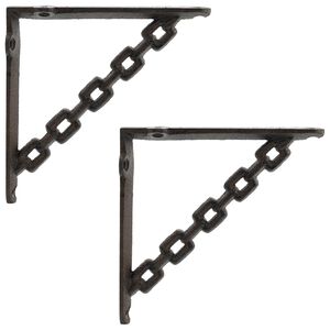 vidaXL Fal polc tart&oacute;k 2 db Antik Barna 10.5 x 10.5 x 3 cm Ac&eacute;l