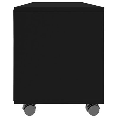 vidaXL fekete forgácslap TV-szekrény görgőkkel 90 x 35 x 35 cm