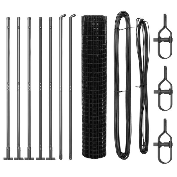 vidaXL Ker&iacute;t&eacute;s oszlopokkal Sz&uuml;rke 1,6 x 10 m Ac&eacute;l &eacute;s PVC