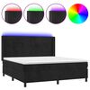 vidaXL fekete b&aacute;rsony rug&oacute;s &eacute;s LED-es &aacute;gy matraccal 180x200 cm