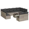 vidaXL 12 r&eacute;szes vil&aacute;gossz&uuml;rke polyrattan kerti &uuml;lőgarnit&uacute;ra p&aacute;rn&aacute;val