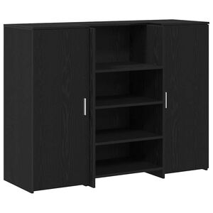 vidaXL recepci&oacute;s pult fekete t&ouml;lgysz&iacute;nű 135x50x103,5 cm szerelt fa