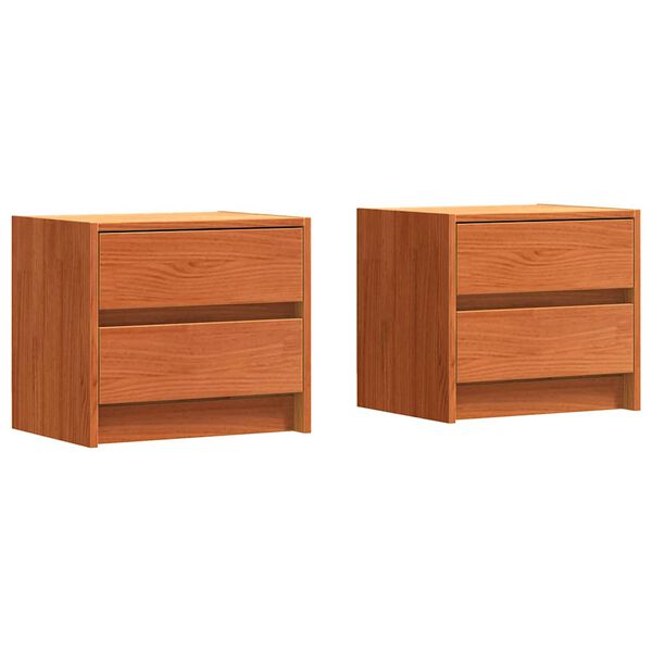vidaXL &Eacute;jjeliszekr&eacute;nyek 2 pcs Faggy&uacute; barna 40 x 30.5 x 35.5 cm Fenyőfa