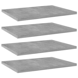vidaXL 4 db betonsz&uuml;rke szerelt fa k&ouml;nyvespolc 40 x 30 x 1,5 cm