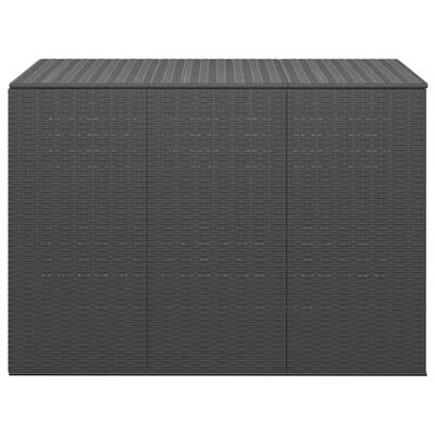 vidaXL fekete polyrattan kerti párnatartó doboz 145 x 100 x 103 cm