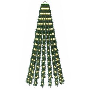 vidaXL LED Kar&aacute;csonyi Fenyő 150 cm 240 LED Meleg feh&eacute;r Ac&eacute;l Z&ouml;ld