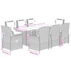 vidaXL 9 r&eacute;szes sz&uuml;rke polyrattan kerti &eacute;tkezőgarnit&uacute;ra p&aacute;rn&aacute;val
