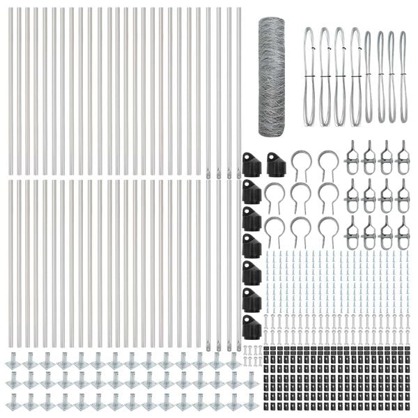 vidaXL Ker&iacute;t&eacute;soszlop Ez&uuml;st 100 x 1 m (36 mm r&aacute;cs) Ac&eacute;l